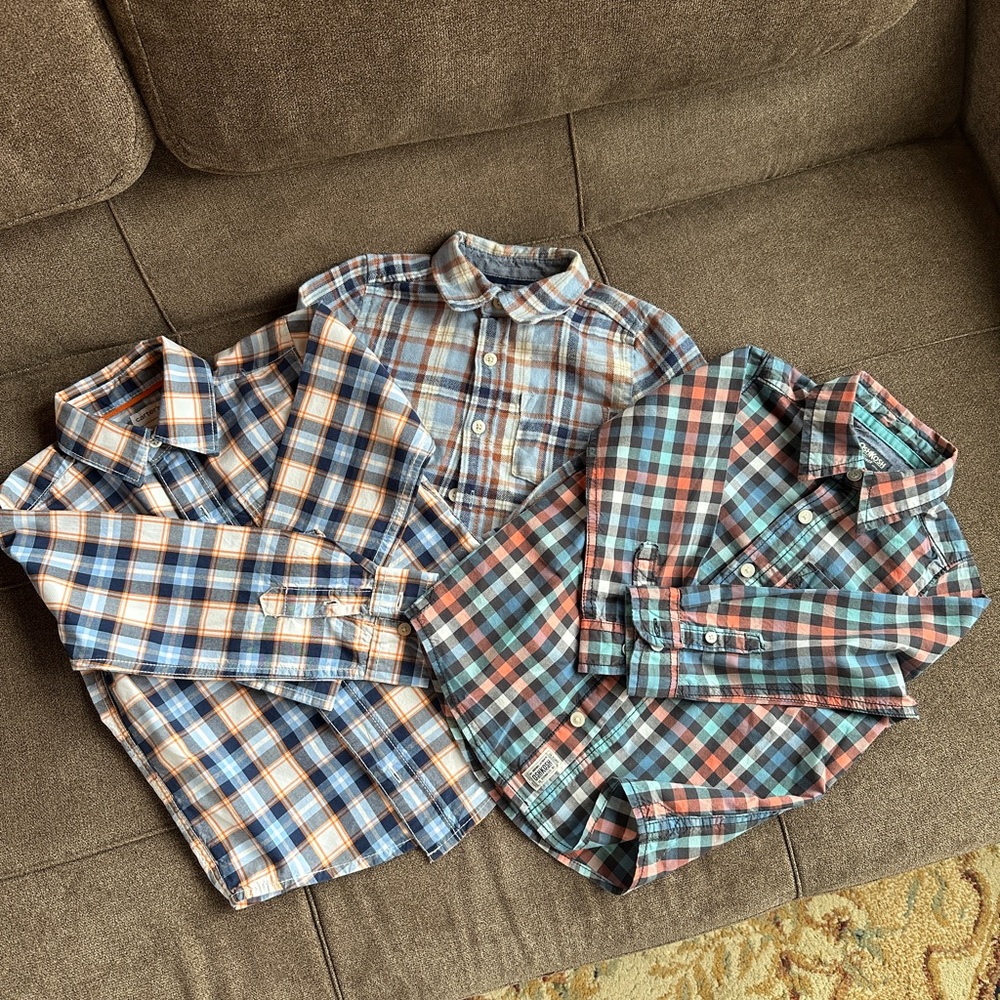 Set of 3 OshKosh B’Gosh Plaid Button-Up Shirt Size 4T